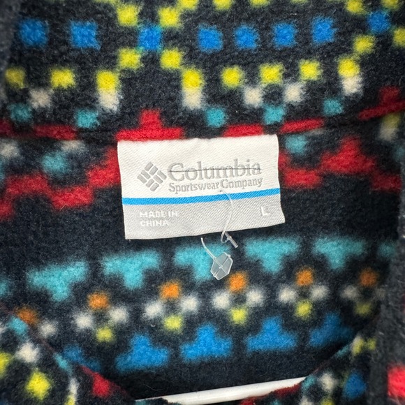 Columbia Women's Fleece Jacket Colorful Fair Isle Print Full Zip Size L - Picture 4 of 6